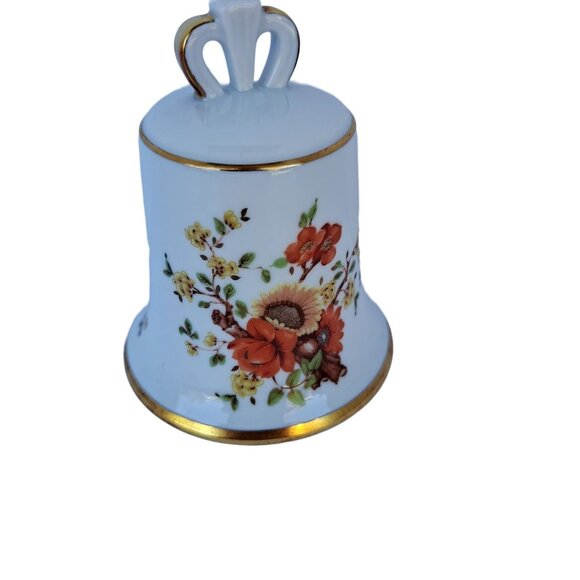 AK Kaiser Porcelain Collectible Bell Danbury Mint Flowers Pheasant Bird Vintage - Picture 2 of 13
